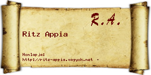 Ritz Appia névjegykártya